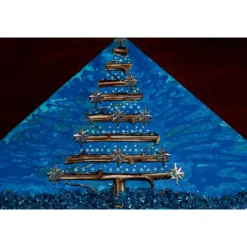 Wanddeko STERNENBAUM künstlerischer abstrakter Weihnachtsbaum auf einem Keilrahmen Künstlerbaum mit LED-Beleuchtung