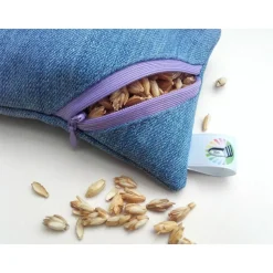 Waschbares Dinkelspelz-Mauskissen aus Denim und Reißverschluss, Jeans Mauskissen mit Dinkelspreu
