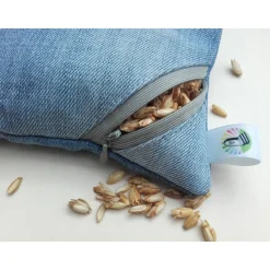 Waschbares Dinkelspelz-Mauskissen aus Denim und Reißverschluss, Jeans Mauskissen mit Dinkelspreu