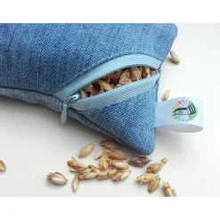 Waschbares Dinkelspelz-Mauskissen aus Denim und Reißverschluss, Jeans Mauskissen mit Dinkelspreu