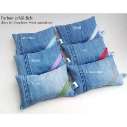 Waschbares Dinkelspelz-Mauskissen aus Denim und Reißverschluss, Jeans Mauskissen mit Dinkelspreu