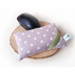 Waschbares Dinkelspelz-Mauskissen mit Punkten und Reißverschluss, Mauskissen mit Dinkelspreu