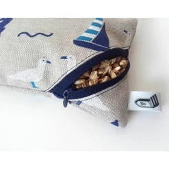 Waschbares Dinkelspelz-Mauskissen mit maritimen Motiven und Reißverschluss, Mauskissen mit Dinkelspreu