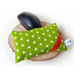 Waschbares Dinkelspelz-Mauskissen mit Sternchen und Reißverschluss, Mauskissen mit Dinkelspreu