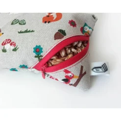 Waschbares Dinkelspelz-Mauskissen mit Naturmotiven und Reißverschluss, Mauskissen mit Dinkelspreu