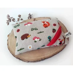 Waschbares Dinkelspelz-Mauskissen mit Naturmotiven und Reißverschluss, Mauskissen mit Dinkelspreu