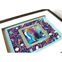 Wassermann Sternzeichen gerahmt personalisiertes Geschenk mit Name Geburtsdatum Text 3D Bild pop art Geburtstag