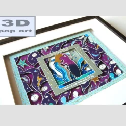 Wassermann Sternzeichen gerahmt personalisiertes Geschenk mit Name Geburtsdatum Text 3D Bild pop art Geburtstag