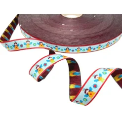 Webband Schutzengelchen - 1m - 1,80 Eur/m - helltürkis - Janeas World - 15 mm - Engel - Schutzengel - Webband zum Aufnäh