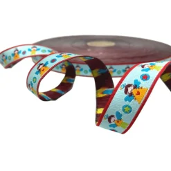 Webband Schutzengelchen - 1m - 1,80 Eur/m - helltürkis - Janeas World - 15 mm - Engel - Schutzengel - Webband zum Aufnäh