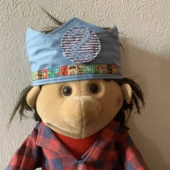 Weiche Geburtstagskrone für Jungs, Pirat, Piratenborde, blau, mit auswechselbaren Zahlen, mit Klett verstellbare Weite