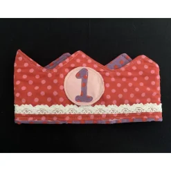 Weiche Geburtstagskrone für Mädchen mit auswechselbaren Zahlen, mit Klett verstellbare Weite Baumwolle