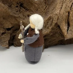 Weidenkätzchen, dunkelgraues Kleid - Jahreszeitentisch  - Winter - Blumenkinder - Frühling