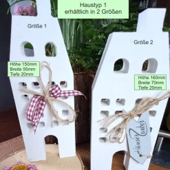 Weiße Deko Häuser – Handgemachte Keramik Häuschen im skandinavischen Stil für Fensterbank & Tischdeko