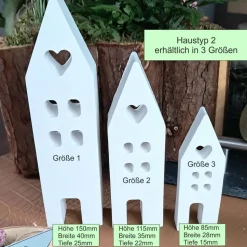 Weiße Deko Häuser – Handgemachte Keramik Häuschen im skandinavischen Stil für Fensterbank & Tischdeko