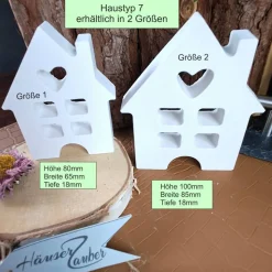 Weiße Deko Häuser – Handgemachte Keramik Häuschen im skandinavischen Stil für Fensterbank & Tischdeko