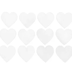 Weiße Holzherzen - 12 Stück