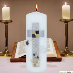 weiße Trauerkerze, Gedenkkerze 