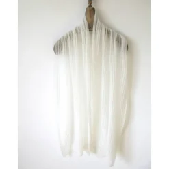 Weißer Brautschal aus Mohair, schlichte Hochzeitsstola gestrickt, festlicher Umhang, sommerlicher Damenschal