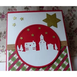 Weihnachstkarte mit Winterdorf