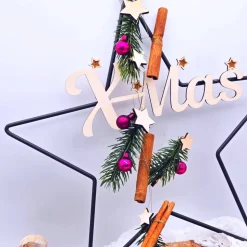 Weihnachten Deko | Advent Holz | Türkranz Weihnachten | Fensterdeko zum Hängen | Stern | Weihnachtsschmuck | Adventszeit