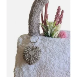 Weihnachten Handtasche aus Handtüchern mit Herz-Schlüsselanhänger – Kreatives Geschenk zum Muttertag & Gebu