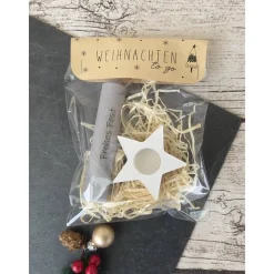 Weihnachten in der Tüte ~ Weihnachten to go ~ Geschenktütchen Kerze mit Halter ~ Mitbringsel