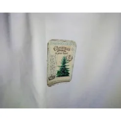 Weihnachten, Scheibengardine Landhausstil, Tannenbäume, weiß/creme mit Golddruck