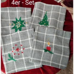 Weihnachten Woll-Kissenhüllen bestickt, 40x40