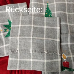 Weihnachten Woll-Kissenhüllen bestickt, 40x40