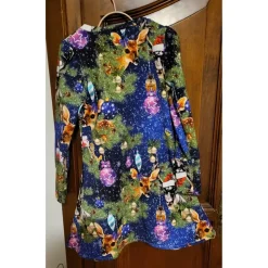 Weihnachten-Panel Digitaldruck Jersey Stoff Rehkitz Hirsch Kugeln blau – Baumwolle Jersey Weihnachtsstoff Oeko-Tex