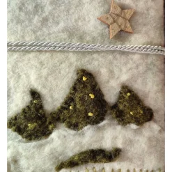 Weihnachtliche Buchhülle, creme/silber, handgefilzt inkl. Notizbuch hardcover