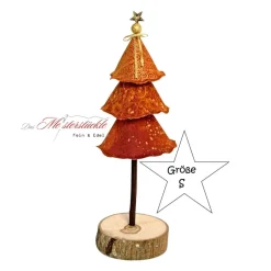 Weihnachtliche Dekobäumchen mit Holzsockel – Handgemachte Tannenbäume 22 cm - 27 cm hoch