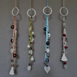 weihnachtliche Dekohänger Wandschmuck Türkranz Fensterdeko 42 - 46 cm lang rot grün braun blau weiß silber