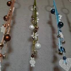 weihnachtliche Dekohänger Wandschmuck Türkranz Fensterdeko 42 - 46 cm lang rot grün braun blau weiß silber