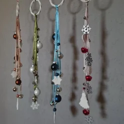 weihnachtliche Dekohänger Wandschmuck Türkranz Fensterdeko 42 - 46 cm lang rot grün braun blau weiß silber