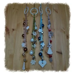 weihnachtliche Dekohänger Wandschmuck Türkranz Fensterdeko 42 - 46 cm lang rot grün braun blau weiß silber