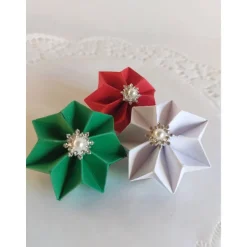 Weihnachtliche Dekosterne aus Tonkarton mit Strass-Perlen oder Blütenornament, Handgemacht & individuell wählbar