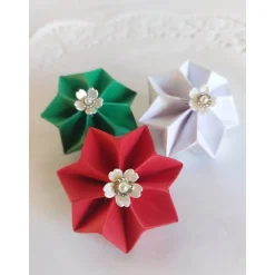 Weihnachtliche Dekosterne aus Tonkarton mit Strass-Perlen oder Blütenornament, Handgemacht & individuell wählbar