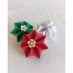 Weihnachtliche Dekosterne aus Tonkarton mit Strass-Perlen oder Blütenornament, Handgemacht & individuell wählbar