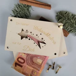 Weihnachtliche Geschenkkarten für Gutscheine Geld oder persönliche Briefe Holzkarte Weihnachten Nikolaus