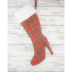 Weihnachtlicher High Heel oder Nikolaussocke mit gesticktem Namen