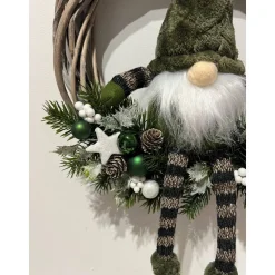 Weihnachtlicher Türkranz Weihnachtskranz Weihnachtsdeko Wichtel grün