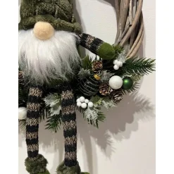 Weihnachtlicher Türkranz Weihnachtskranz Weihnachtsdeko Wichtel grün