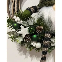 Weihnachtlicher Türkranz Weihnachtskranz Weihnachtsdeko Wichtel grün