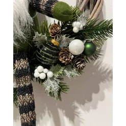 Weihnachtlicher Türkranz Weihnachtskranz Weihnachtsdeko Wichtel grün