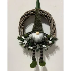 Weihnachtlicher Türkranz Weihnachtskranz Weihnachtsdeko Wichtel grün