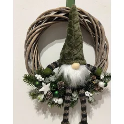 Weihnachtlicher Türkranz Weihnachtskranz Weihnachtsdeko Wichtel grün