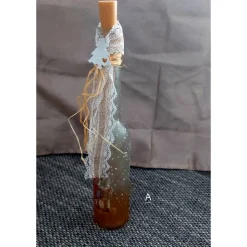 Weihnachtliches Flaschenlicht – Individuelles Windlicht aus Flaschen mit Serviettentechnik