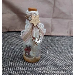 Weihnachtliches Flaschenlicht – Individuelles Windlicht aus Flaschen mit Serviettentechnik